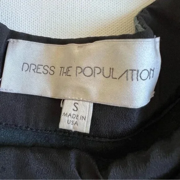 Dress The Population Lamb Leather Skirt Size Small Black Skater Made in USA S - Picture 3 of 5